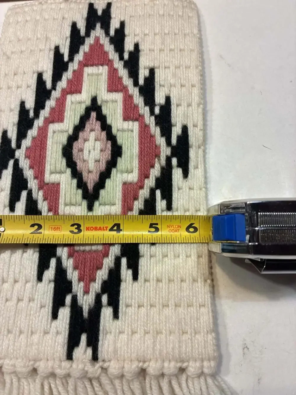 Vintage Norwegian Woven Wall Hanging – Handcrafted Geometric Tapestry - ,